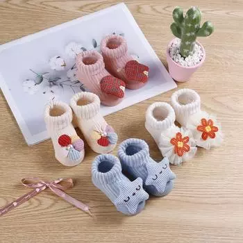 Детские носки с изображением животных, хлопковые детские носки для малышей