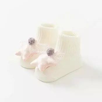 Детские носки с милыми мультяшными украшениями и куклой, весенне-летние противоскользящие носки для новорожденных, удобные свободные носки для детей 0-2 лет M 0.5-2years old