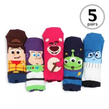 Детские носки с низким вырезом и лицензионными персонажами DISNEY (5 пар) Woody Buzz Size Lotso Alien Sadness M Disney-L15 16cm -18cm