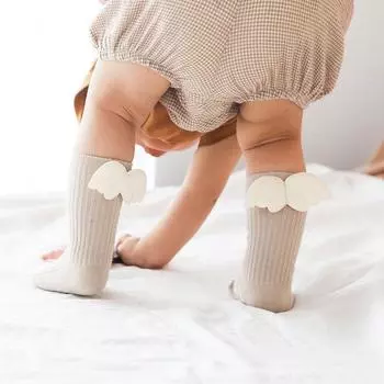 Детские носки с рисунком крыльев ангела, аниме, носки для девочек и мальчиков, милые детские носки для новорожденных One Size белый