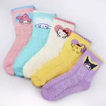 Детские носки Sanrio Characters Medium SAN-09 из 5 предметов, комплект с популярным персонажем в Корее