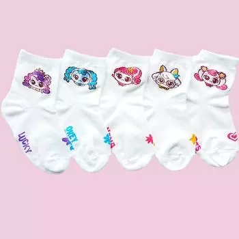 Детские носки Sock House Catch Tiniping Socks (5 типов смешанных) Носки для девочек Тинипинг, популярный персонаж в Корее