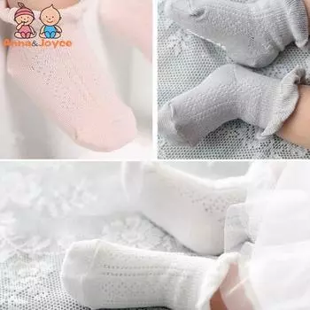 Детские носки Sweet Princess Lace Baby Girls Socks Младенцы Малыши Хлопковые носки до щиколотки S 0-1Year розовый
