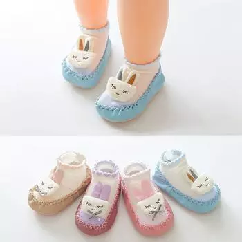 Детские носки-тапочки, нескользящая хлопковая детская обувь с мягкой подошвой, детская обувь с героями мультфильмов для малышей 11