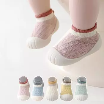 Детские носки-тапочки осень и зима новые нескользящие мягкие подошвы вязаные туфли и носки детская обувь для дома малышей 11.5cm