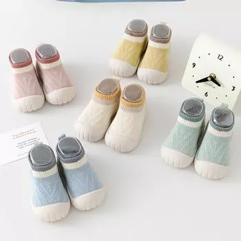 Детские носки-тапочки осень и зима новые нескользящие мягкие подошвы вязаные туфли и носки детская обувь для дома малышей 11.5cm