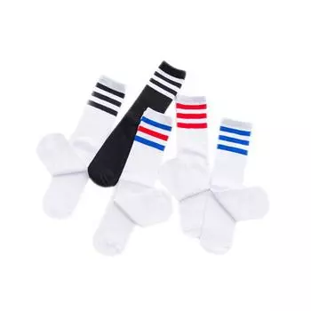 Детские носки, теплые гольфы в полоску для маленьких девочек, милые детские носки Meias, Sokken в вертикальную полоску One Size белый
