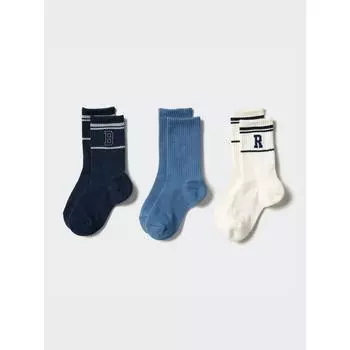 Детские носки Uniqlo 3p Line B 68 BLUE/KIDS 18cm