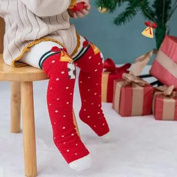 Детские носки, зимние толстые детские носки, детские длинные носки с героями мультфильмов