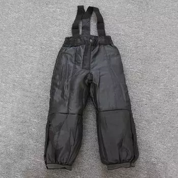 Детские облегающие сплошные водонепроницаемые теплые лыжные штаны, лыжные штаны на открытом воздухе 104 чёрный