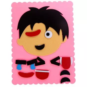 Детские образовательные изменения выражения лица наклейки игрушка DIY патч игрушка