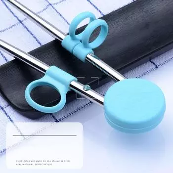 Детские обучающие палочки для еды, обучающие палочки для еды, помощник, многоразовая посуда для детей, начинающих, обучающиеся, подарки для кухни синий