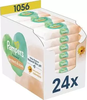 Детские очищающие салфетки Pampers Harmonie Protect&Care с ноготками TU прозрачный