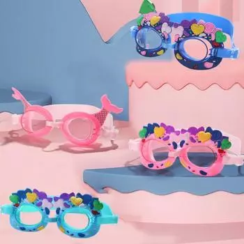 Детские очки для плавания с регулируемым ремешком, линзы из ПК высокой четкости, водонепроницаемые, противотуманные, защита глаз, портативные, для мальчиков и девочек, подводное плавание, водные виды спорта светло-розовый