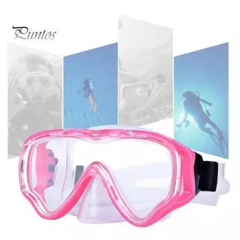 Детские очки для плавания с защитой носа, регулируемая подушка для лица для подводного плавания с маской и трубкой, противотуманные очки для плавания с широким обзором для детей синий