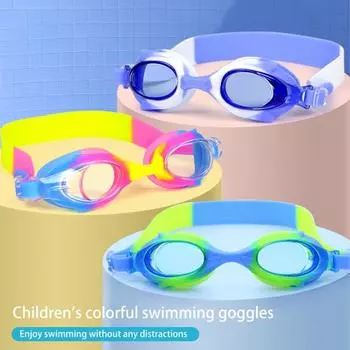 Детские очки для плавания, водонепроницаемые, без утечек, с защитой от запотевания, УФ-излучения, прозрачные линзы, силиконовые очки для мальчиков и девочек, оборудование для подводного плавания и подводного плавания D