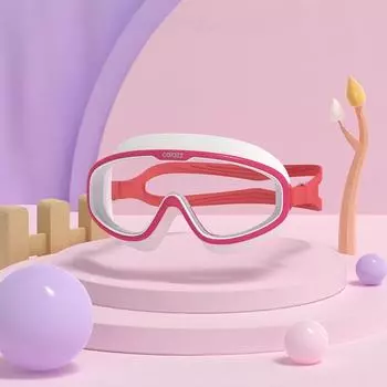 Детские очки для плавания, водонепроницаемые, регулируемые, силиконовые, детские очки для плавания, с защитой от запотевания и ультрафиолета, большая оправа с футляром
