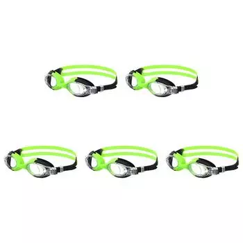 Детские очки. Удобные очки для плавания для детей от 3 до 14 лет. (Черный зеленый)