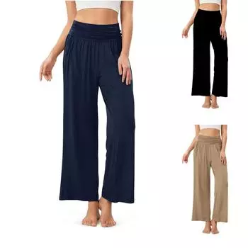 Детские однотонные повседневные брюки, свободные штаны для йоги, спортивные штаны, длинные брюки 110 чёрный