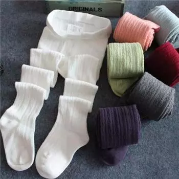 Детские однотонные теплые хлопковые колготки для маленьких девочек, чулки, колготки, брюки, носки M(3-5 Years) красный