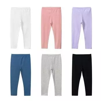 Детские однотонные тонкие леггинсы 90