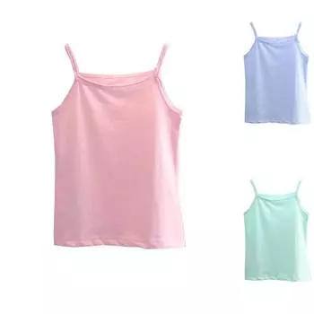 Детские однотонные топы, повседневные майки, нижнее белье 110 чёрный