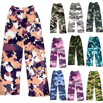 Детские осенне-зимние брюки с градиентным принтом из пайеток, повседневные брюки из плюша 100 синий