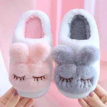 Детские осенне-зимние домашние нескользящие теплые хлопковые тапочки 30/31 Inner Length 18cm