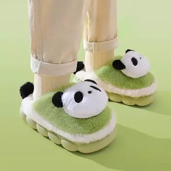 Детские осенне-зимние хлопковые тапочки с рисунком панды 18-19 inner length 17cm