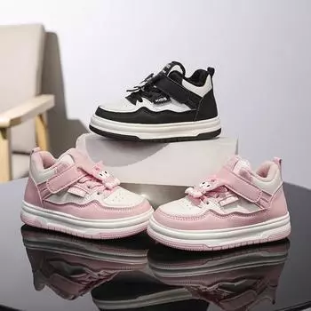 Детские осенне-зимние низкие дышащие кроссовки для скейтбординга для детей и студентов, трендовые беговые спортивные кроссовки для мальчиков и девочек, удобные кроссовки для спортзала 26 розовый