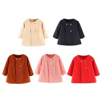 Детские пальто, весенне-осенний детский плащ для маленьких девочек, куртка на пуговицах, верхняя одежда для малышей M/75/80