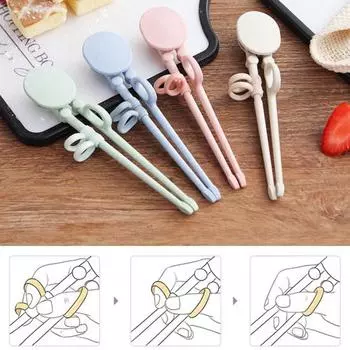 Детские палочки для еды из полипропилена, легкие, многоразовые, тренировочные столовые приборы бежевый