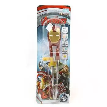 Детские палочки для еды Lilpang Marvel «Железный человек», стереоскопическая коррекция, из нержавеющей стали, желтые, 1 шт.