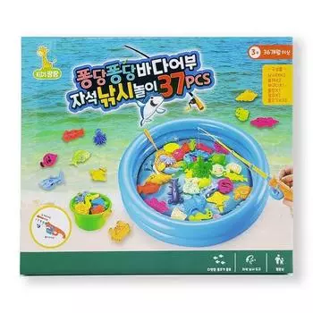 Детские Pangpang Pongdang Pongdang Sea Fisherman Магнитная рыбалка игра 37 шт., разные цвета, популярные корейские игрушки