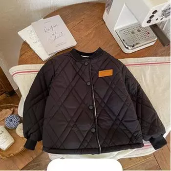 Детские парки Зимняя куртка для мальчиков и девочек Теплое верхнее пальто Детские утепленные бархатные куртки Детские пальто Мягкая повседневная верхняя одежда 150cm чёрный