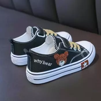 Детские парусиновые туфли Little Bear, низкие дышащие туфли для девочек, весенние и осенние новые туфли для мальчиков, модные кроссовки на мягкой подошве 20 коричневый