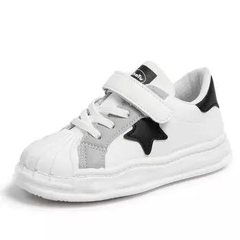 Детские парусиновые туфли Shell Head Star, весенние, новые, спортивные, для студентов, маленькие, белые туфли, повседневные, для сноубординга 26 чёрный