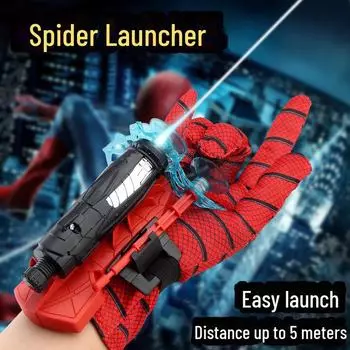 Детские перчатки для стрельбы по паутине Spider Hero с дизайном тоста