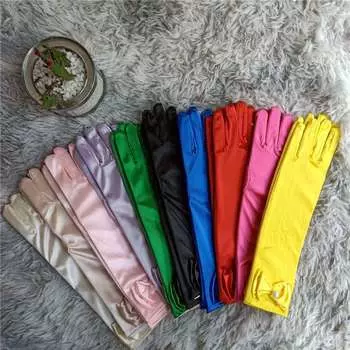 Детские перчатки с бантом Фотография Сценическое выступление Перчатка Платье принцессы Аксессуары 29cm