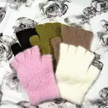 Детские перчатки с рисунком уточки из шерсти для мальчиков и девочек с пятью пальцами, сохраняющие тепло и защищающие от холода, для детей 3-8 лет, детский сад average size