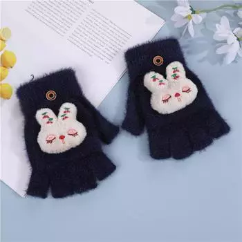 Детские перчатки зимние милые красные панды теплые и холодостойкие перчатки с петлей на шее мягкие шерстяные перчатки для мальчиков и девочек average size