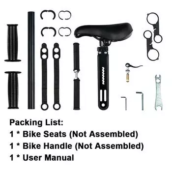 Детские передние сиденья для велосипеда, мягкие амортизирующие велосипедные сиденья для детей, передние велосипедные сиденья и ручка чёрный