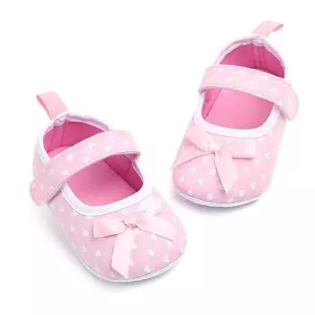 Детские первые ходунки для малышей, кроссовки с бантом на мягкой подошве для новорожденных девочек, детские мокасины для малышей 0-6m розовый