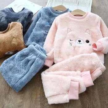 Детские пижамные комплекты Bear 2Pcs Детские пижамы зимние комплекты одежды для девочек 2-6 лет детская одежда пижамы для мальчиков 80cm зелёный