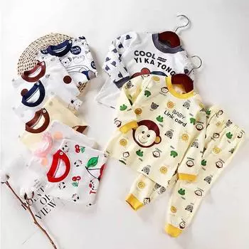 Детские пижамы для мальчиков, пижамы с длинными рукавами, одежда для девочек с героями мультфильмов 73cm