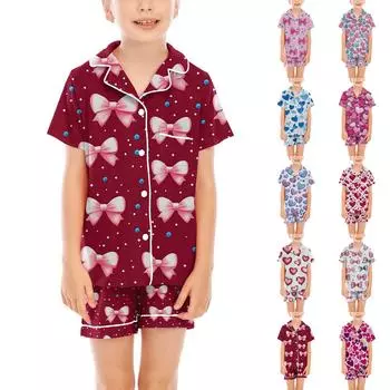 Детские пижамы, модная рубашка из двух предметов, комплект с шортами, мягкий праздничный комплект повседневной одежды 110 синий