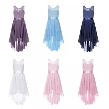 Детские платья для девочек, платье для свадебной вечеринки, платье принцессы для подружек невесты, вечерние платья с цветочным узором для девочек 8-10 Years белый