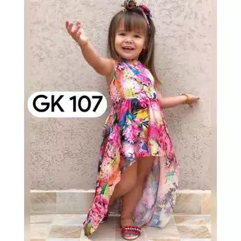 Детские платья принцессы с принтом для маленьких девочек 1-2 YEARS розовый