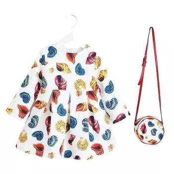 Детские платья принцессы с принтом для маленьких девочек 1-2 YEARS белый