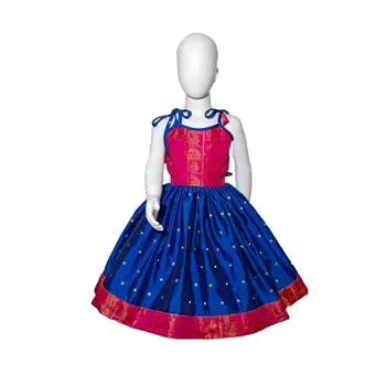 Детские платья принцессы с принтом для маленьких девочек 1-2 YEARS синий